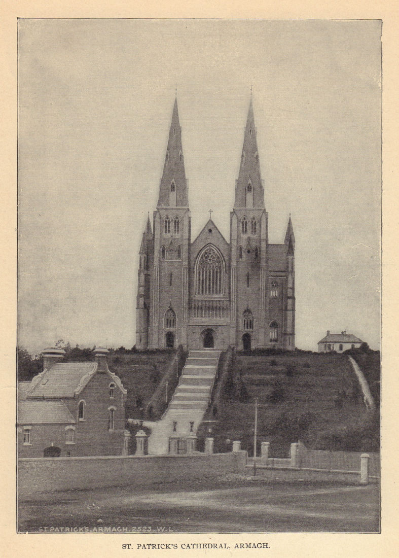 St. Patrick's Cathedral, Armagh. Ireland 1905 old antique print picture